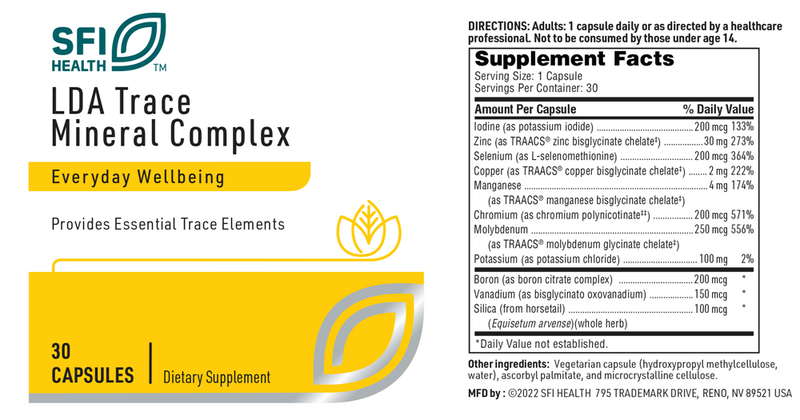 lda trace mineral complex sfi health label