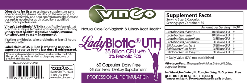 LadyBiotic UTH Vinco products