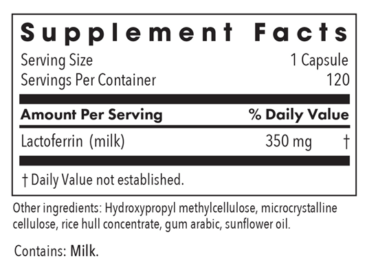 laktoferrin 120 caps allergy research group supplement facts