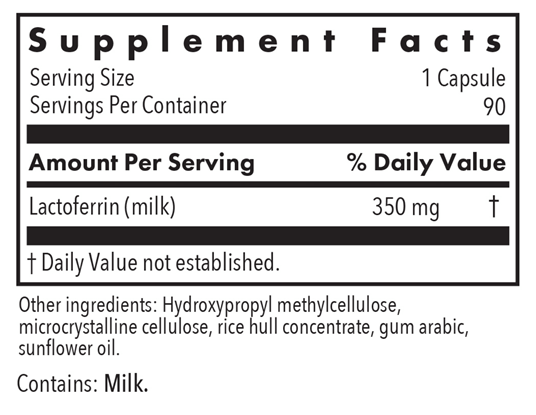 laktoferrin 90 caps allergy research group supplement facts