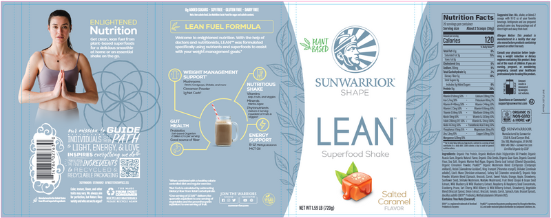 Lean Meal Salted Caramel Sunwarrior label