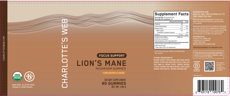 buy lion's mane focus support gummy charlotte's web