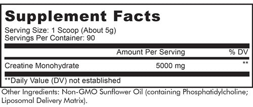 Liposomal Creatine Monohydrate (Codeage) supplement facts