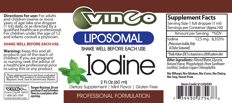 Liposomal Liquid Iodine Vinco products