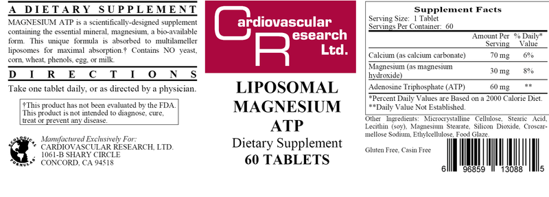 Liposomal Magnesium ATP (Ecological Formulas) Label