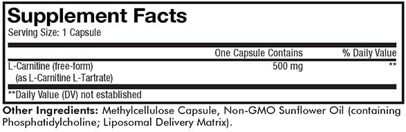 liposomal l-carnitine+ codeage supplement facts