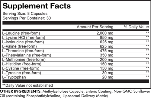 liposomal multi amino+ codeage supplement facts