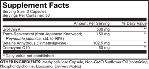 liposomal urolithin a codeage supplement facts