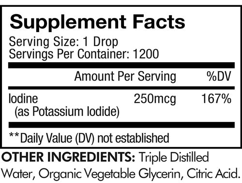 Liquid Iodine USDA Organic (Codeage) supplement facts