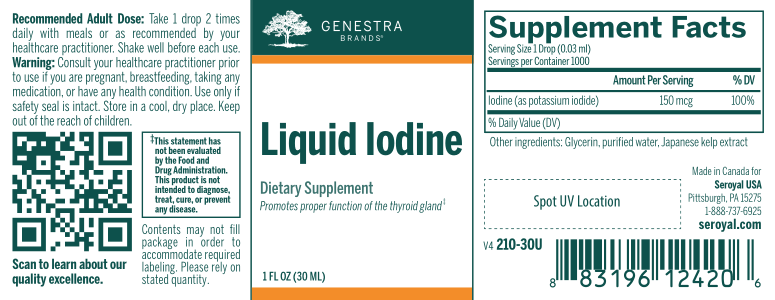 Liquid Iodine label Genestra