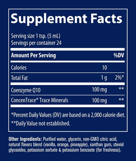 liquid coq10 100 mg (trace minerals research) supplement facts