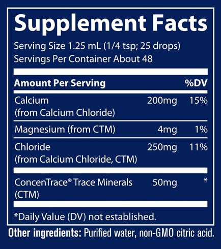 liquid ionic calcium (trace minerals research) supplement facts