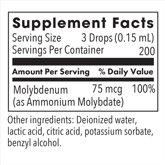 liquid molybdenum allergy research group supplement facts