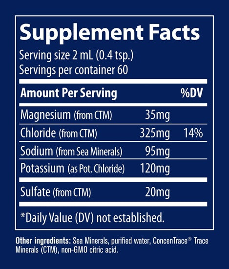 liquid no! muscle cramps (trace minerals research) supplement facts