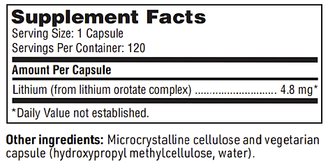 lithium orotate sfi health supplement facts