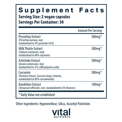 Liver Support II with Picrorhiza Vital Nutrients supplements