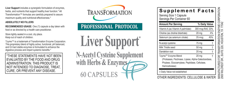 Liver Support (Transformation Enzyme) Label