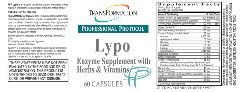 Lypo (Transformation Enzyme) Label