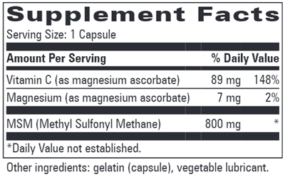 MSM Complex (Progressive Labs) Supplement Facts