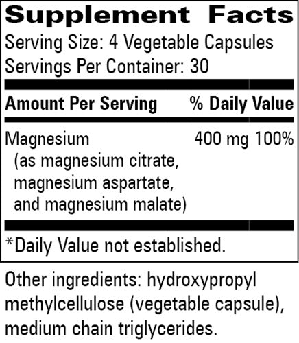 Magnesium Complex Progressive Labs supplement facts