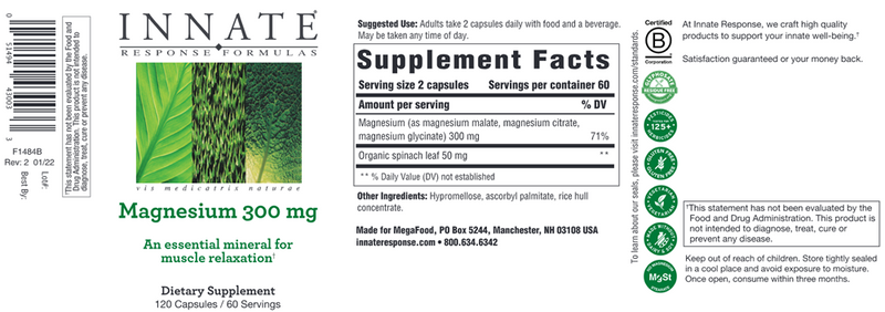 Magnesium 300 mg Innate Response Label