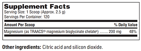 magnesium glycinate sfi health supplement facts