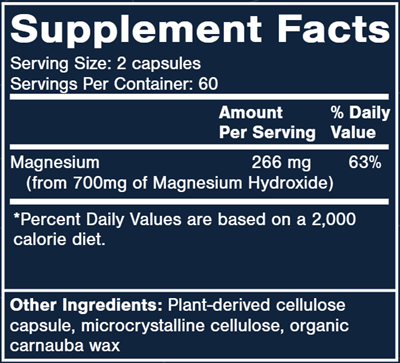 Magnesium Hydroxide Quicksilver Scientific supplement facts