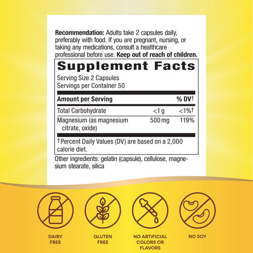 magnesium citrate complex nature's way supplement facts