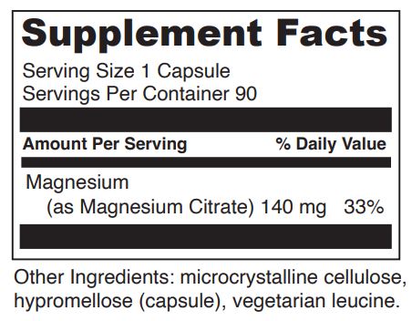 magnesium citrate davinci labs supplement facts