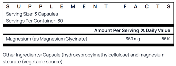 magnesium glycinate jarrow formulas supplement facts