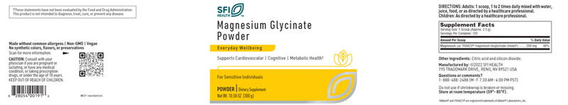 magnesium glycinate sfi health label