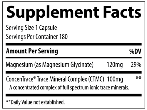 magnesium glycinate trace minerals research supplement facts