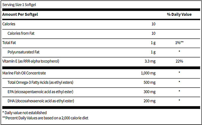 marine fish oil sfi health supplement facts