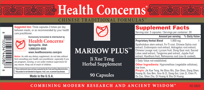 Marrow Plus (Health Concerns) 90ct Label