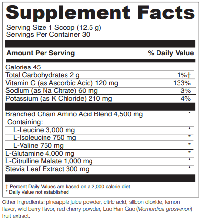 maxi bcaa davinci labs supplement facts