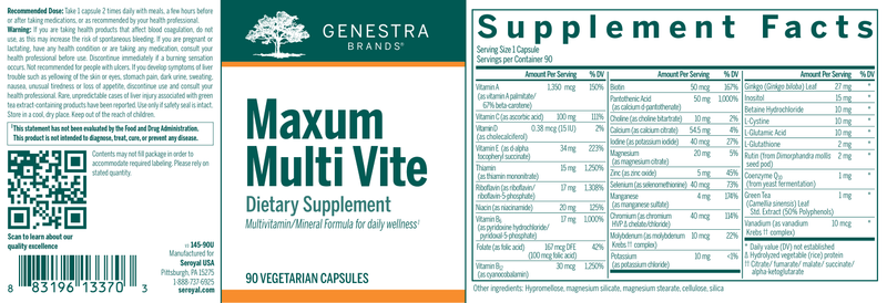 Maxum Multi Vite label Genestra