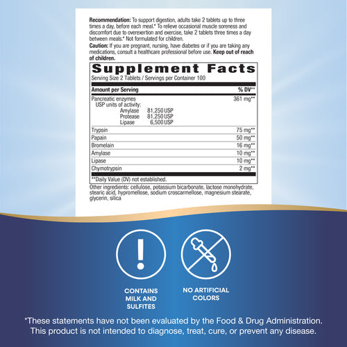 mega-zyme tabs nature's way supplement facts