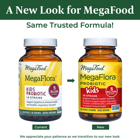 MegaFlora Kids Probiotic (MegaFoods) new look