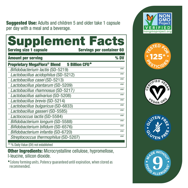 MegaFlora Kids Probiotic (MegaFoods) supplement facts