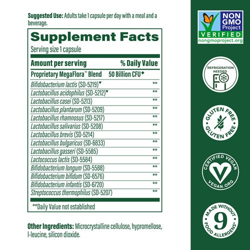 megaflora plus megafood supplement facts