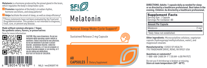 melatonin sr sfi health label