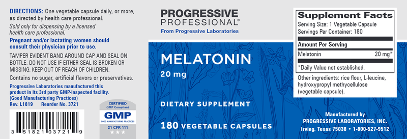 Melatonin 20 mg 180 Count