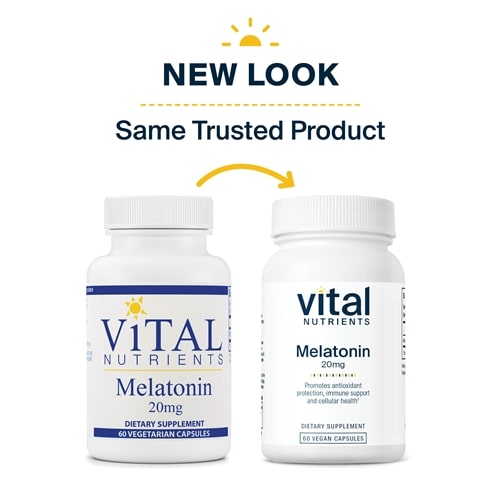 Melatonin 20 mg Vital Nutrients new look