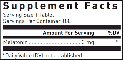 Melatonin PR 3 mg (Douglas Labs) 180ct supplement facts