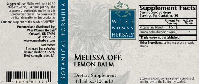 Melissa lemon balm 4oz Wise Woman Herbals products