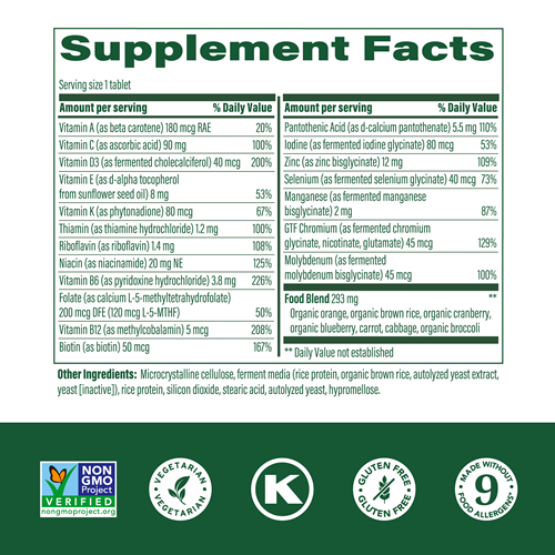 men over 55 one daily megafood supplement facts