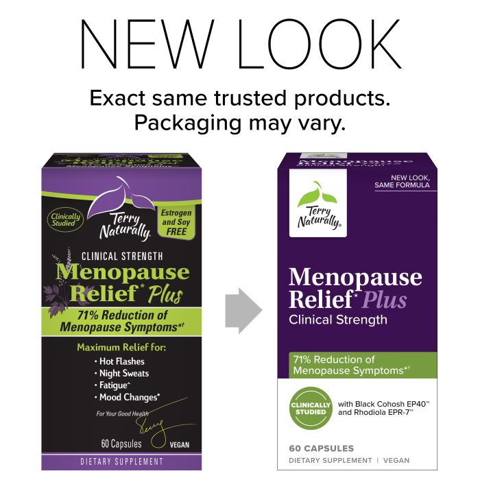 Menopause Relief PLUS Terry Naturally new look