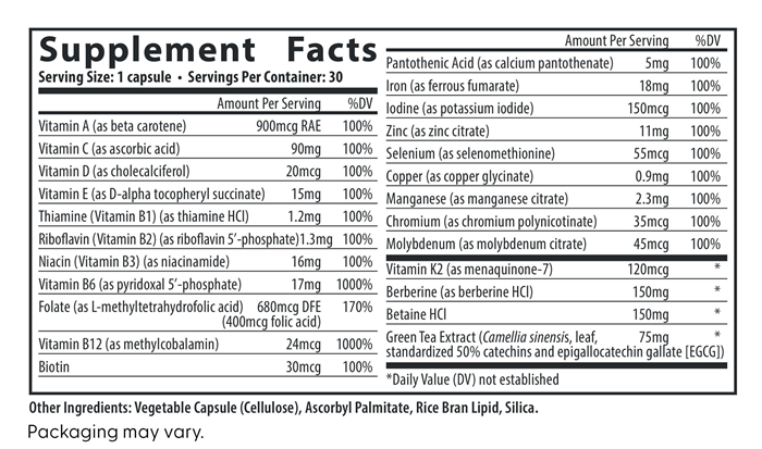 menopause multivitamin essentials fairhaven health supplement facts