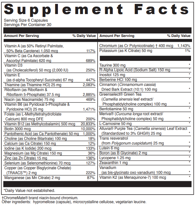 metabolic multi davinci labs supplement facts