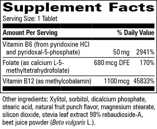 Methyl B-12 Progressive Labs supplement facts